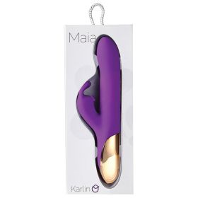 Maia Karlin Rechargeable Silicone Beaded Rabbit Purple 8.5